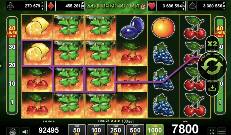 Juego de demostración ardiente muy caliente 40